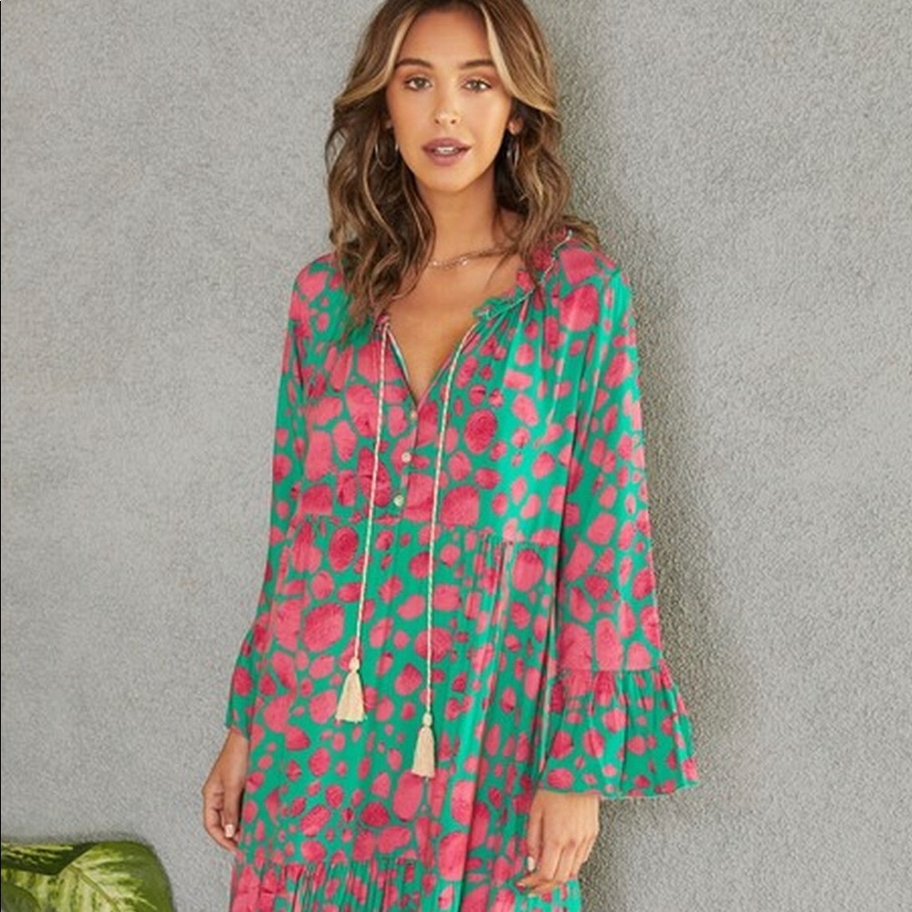 Venti6 Abstract Print  Maxi Dress